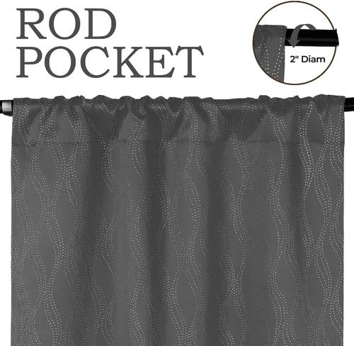 Vista 4 de BLUENILEMILLS Paneles de cortinas opacas para oscurecer la habitación con bolsillo para barra, cortinas perfectas para ventanas de cocina