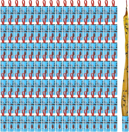 Vista 15 de Qualirey Paquete de 80 tiras adhesivas para moscas para interiores y exteriores, cinta de papel para colgar moscas, trampa para insectos voladores