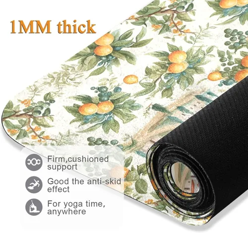 Vista 5 de Oranges Yoga Mat Non Slip Thick Kids Eco Friendly Rubber Workout Foldable Yoga Mat Women Exercise
