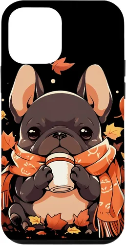 Vista 16 de French Bulldog Fall Autumn Pumpkin Spice Latte Frenchie Dog Case for iPhone 17
