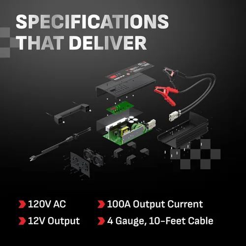 Vista 12 de Schumacher Electric DSR Pro, Cargador de Batería de Coche de 100A de Servicio Profesional y Fuente de Alimentación, Modo de Servicio, Reprogramación