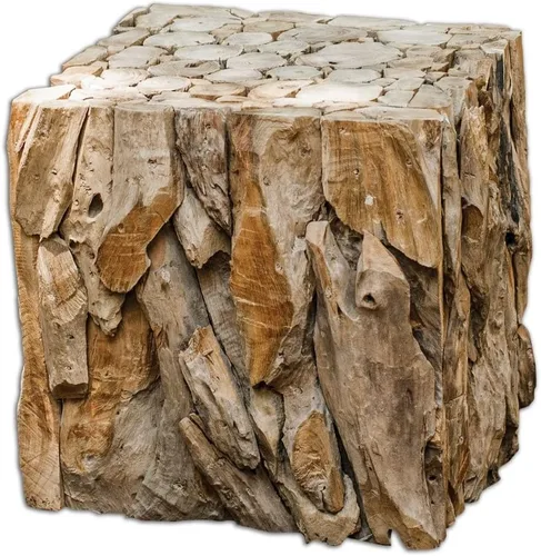 Vista 9 de Uttermost Mesa de cubo de madera de teca recuperada de 19