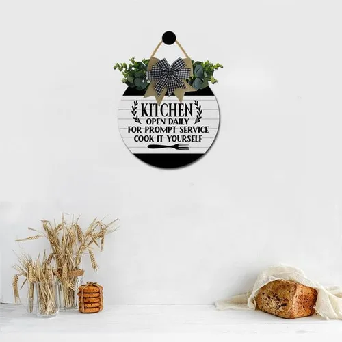 Vista 4 de Letrero decorativo de pared de cocina, rústico, granja, cocina, madera, decoración para colgar en la pared, decoración del hogar, sala de estar S1