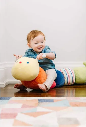 Vista 2 de GUND Baby Tinkle Crinkle Collection Essential Caterpillar - Peluche sensorial, 14 pulgadas Oruga multicolor
