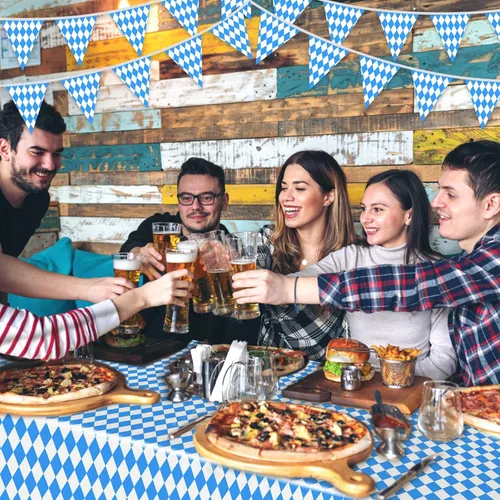 Vista 6 de Kit de decoración de Oktoberfest, suministros de fiesta alemana, pancarta de bandera de Oktoberfest, decoración de mantel, accesorios de fiesta