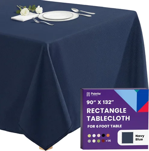 Vista 67 de Gee Di Moda - Mantel rectangular de 60 x 84 pulgadas – Mantel rectangular de poliéster lavable para mesa de 5 pies