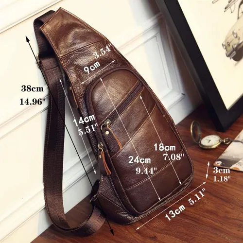 Vista 2 de KPYWZER Mochila de cuero para hombre