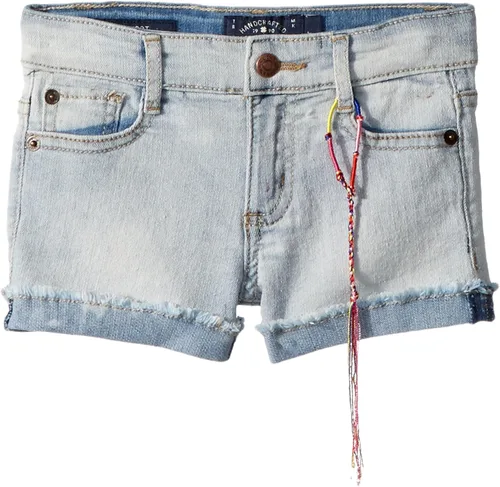 Vista 6 de Lucky Brand - Pantalones cortos de mezclilla con puños para niñas, de denim elástico con 5 bolsillos, de cintura media a alta Jenna Blanco Brillante