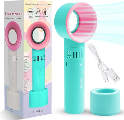 Vista 8 de Miniventilador portátil recargable por USB, sin aspas, para extensiones de pestañas, soplador de aire acondicionado para suministros esenciales