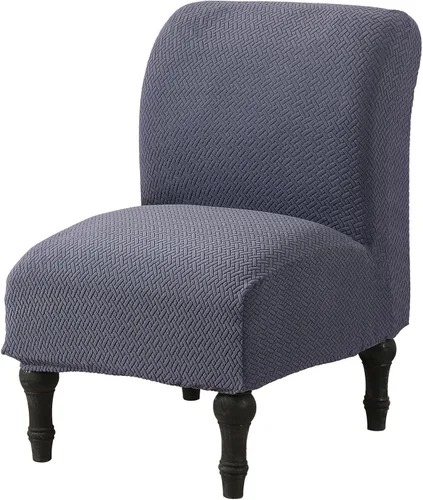 Vista 13 de MIFXIN - Funda elástica para silla sin brazos, funda protectora extraíble y lavable, para sala de estar, hogar, hotel (jacquard beige)