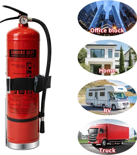 Vista 5 de Soporte para extintor de incendios, soporte de pared, compatible con extintores de incendios de 2.5 libras, acero inoxidable