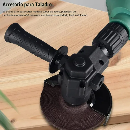 Vista 2 de Convertidor de amoladora angular con mango para cortar, adaptador de amoladora angular con disco de molienda, llave, amoladora eléctrica