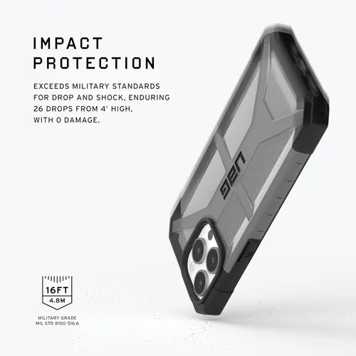 Vista 3 de URBAN ARMOR GEAR UAG - Funda compatible con iPhone 15 Pro de 6.1 pulgadas, color ceniza de plasma, resistente, transparente, transparente, de grado