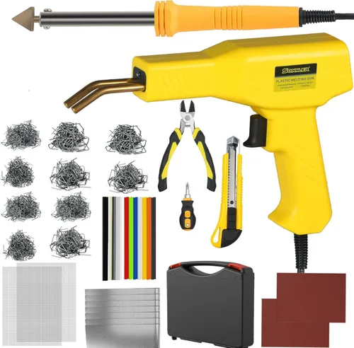 Vista 6 de Kit de soldador de plástico, 800 PCS kit de grapadora caliente para reparación de plástico para reparación de grietas de parachoques de automóvil