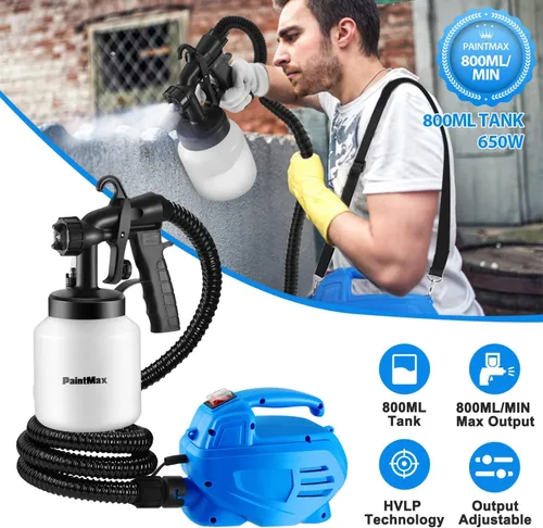 Vista 2 de iMounTEK Pulverizador de pintura, pulverizador de pintura eléctrico de mano de alta potencia de 650 W, 3 patrones de pulverización con contenedor