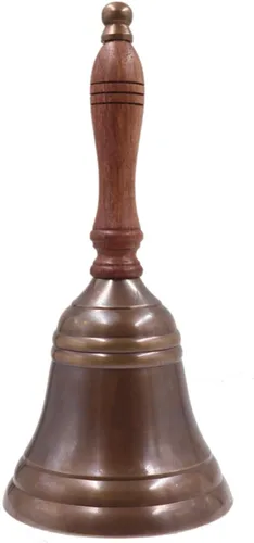 Vista 12 de The Metal Magician - Campana de mano de latón antiguo súper fuerte para bodas, Navidad, escuela