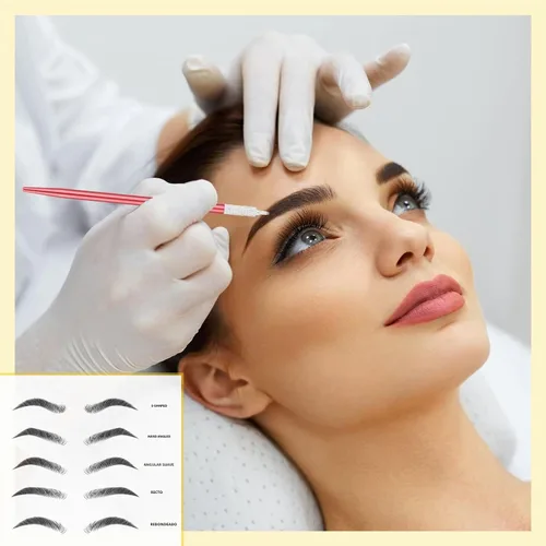 Vista 6 de Leelosp - 20 bolígrafos de microblading para cejas, manuales, soporte de aguja, herramientas de microhoja de aluminio para suministros