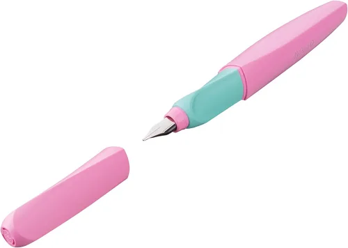 Vista 25 de Pelikan Pluma estilográfica Twist 946806 con 1 cartucho de tinta, punta media, color negro, en caja