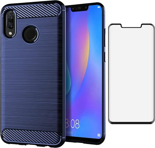 Vista 8 de Asuwish Funda compatible con Huawei Nova 3i y protector de pantalla de vidrio templado, accesorios de silicona suave para Huwai P Smart Plus Hawaii