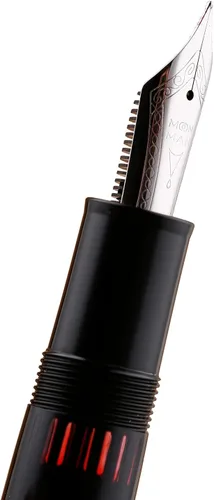 Vista 7 de erofa Majohn P136 Pluma Estilográfica de Pistón Punta Mediana con Caja, Juego de Pluma de Escritura de Resina Negra