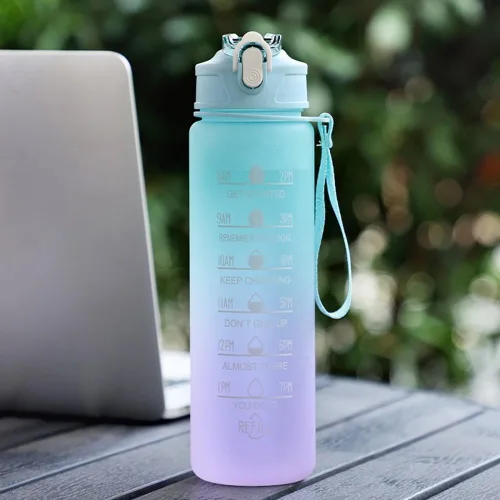 Vista 8 de Botella de agua deportiva de 22 onzas con popote, botellas de agua a prueba de fugas para hombres y mujeres, bebida para deportes, gimnasio al aire