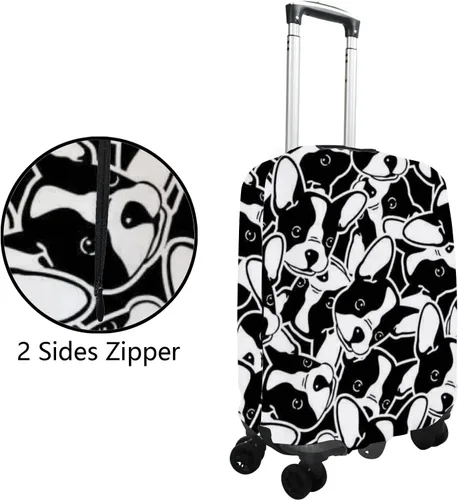 Vista 2 de Funda de equipaje antiarañazos para equipaje de 18 a 32 pulgadas protector de maleta elástica lavable funda duradera para maleta Bulldog Francés S