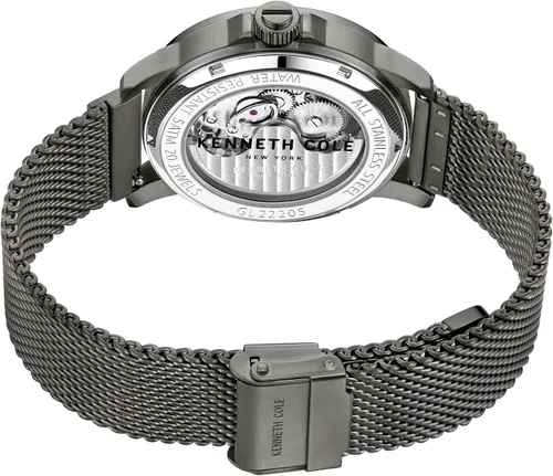 Vista 3 de Kenneth Cole New York Reloj automático de 1.732 in para hombre con correa de malla (Modelo KCWGL2220504), Verde, Reloj automático