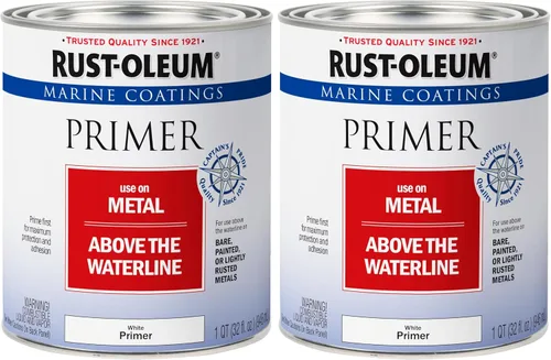 Vista 5 de Rust-Oleum 396963 Imprimación de metal marino, cuarto de galón, blanco