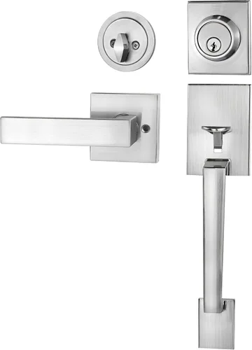 Vista 13 de Azdele Juego de Manija y Cerrojo de Puerta Delantera, Juego de Cerradura de Puerta Delantera, Juego de Cerradura de Puerta Exterior, Manija