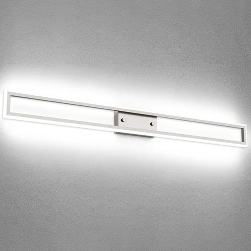 Vista 13 de Luces de tocador de níquel cepillado para baño, luces LED regulables para baño, luz de tocador moderna de 24 pulgadas, 6000 K