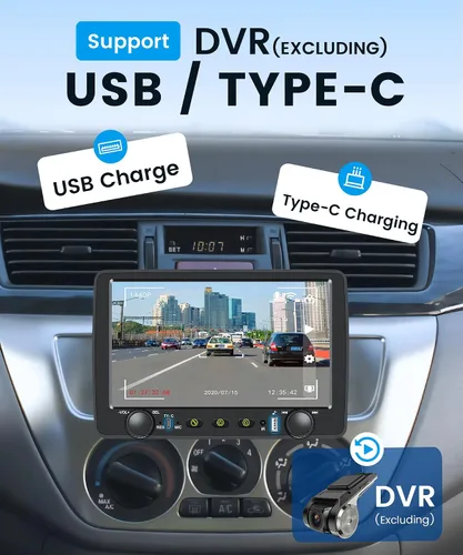 Vista 14 de Rimoody - Estéreo de automóvil de un solo din con Carplay inalámbrico y Android Auto, receptor de audio para automóvil con pantalla táctil de 9