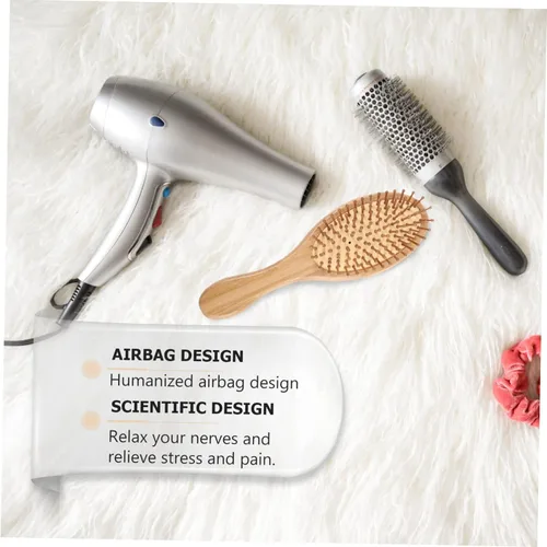 Vista 4 de Peine de bambú para el cabello, 3 piezas, peines de barba, cepillo de cerdas de madera, peine de bambú natural, cepillo masajeador para cuero