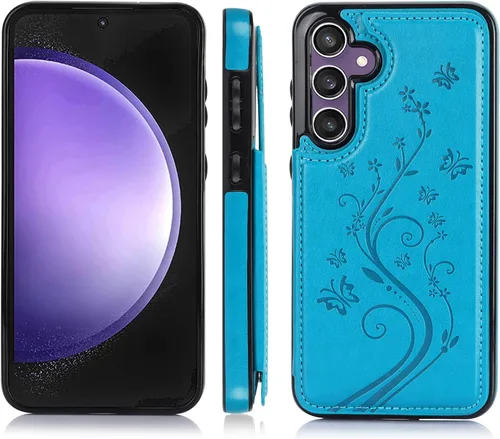 Vista 4 de Asuwish Funda de teléfono para Samsung Galaxy S23 FE 5G con protector de pantalla de vidrio templado y tarjetero con soporte para tarjetero, soporte