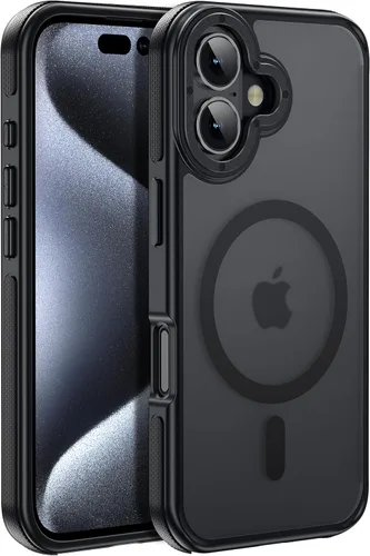 Vista 100 de Funda magnética para iPhone Air con protector de lente de cámara, protección grado militar de 10 pies, compatible con funda MagSafe Slim para iPhone