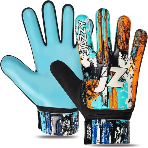 Vista 21 de Guantes de portero de fútbol para niños y jóvenes, guantes de portero antideslizantes con palma de látex de 4 mm y fuerte agarre, protección doble
