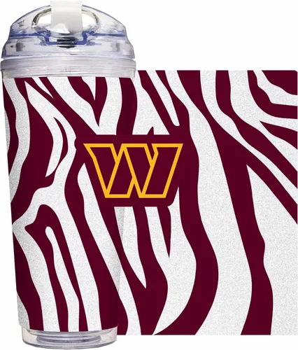 Vista 44 de Rico Industries NFL Football Glitter 24 onzas Vaso de purpurina acrílico con tapa con bisagra, Vaso de doble pared oficialmente licenciado con pajita