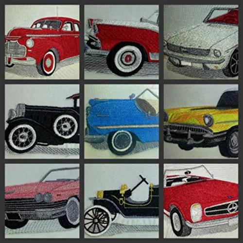 Vista 2 de Colección Classic Cars [Cadillac 1930] [Historia del automóvil estadounidense en bordado] Parche bordado para planchar y coser [6.5 x 2.5 pulgadas]