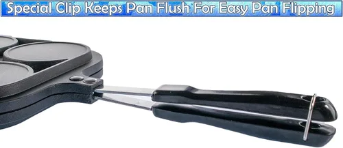 Vista 5 de 5 STAR SUPER DEALS Molde antiadherente de doble cara para hacer panqueques con 4 pequeños diseños de moldes decorativos para huevos perfectos