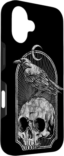 Vista 3 de Funda para iPhone 16 Skull Bull Horn Goth Gothic Ocult Emo Skeleton Ghost Case