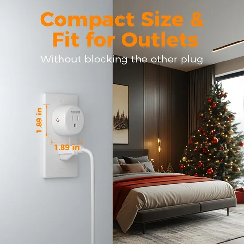 Vista 2 de Enchufe inteligente, toma de temporizador WiFi TESSAN compatible con Alexa y Google Assistant, toma inteligente con temporizador y control remoto
