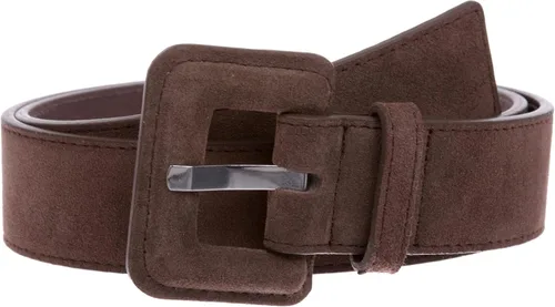 Vista 11 de Cinturón de cuero de gamuza con bordes de costura de 1 1/2" pulgadas Negro