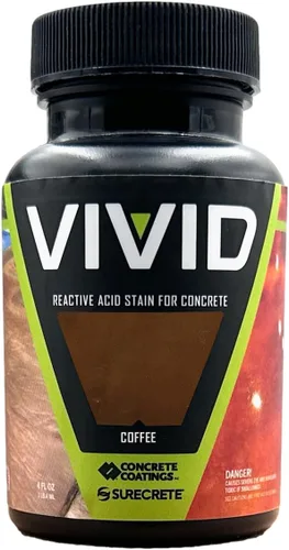 Vista 7 de CC Concrete Coatings Tinte ácido vívido para hormigón oliva 4OZ