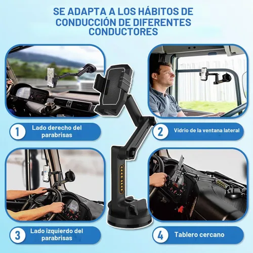 Vista 3 de WUITIN Soporte de teléfono para camión, soporte para teléfono de automóvil, soporte para parabrisas de salpicadero de teléfono de 16.9 pulgadas