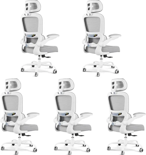 Vista 41 de TRALT - Silla de oficina ergonómica con soporte lumbar, color beige, 1