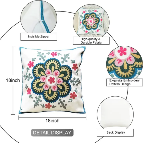 Vista 4 de VOGOL YouYee - Funda de cojín para el hogar, diseño de bordado bohemio