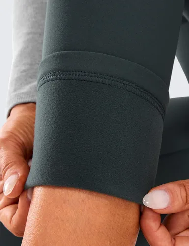 Vista 4 de CRZ YOGA Womens Fleece Lined Soft Leggings 26.5" - Lounge Yoga Winter Warm Water Resistant High Waist Casual Thermal Pants