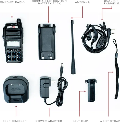 Vista 7 de BTECH GMRS-V2 5W 200 Canales Completamente Personalizables Radio Bidireccional GMRS. Carga USB-C, Resistente al Clima IP54, Compatible