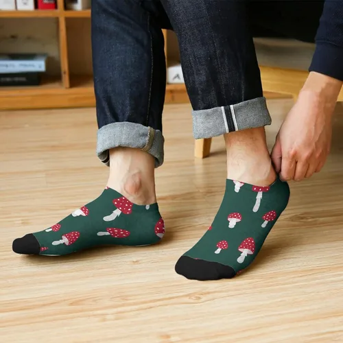 Vista 6 de devor Ankle Socks for Men Athletic Socks Men No Show Athletic Sock Trendy Mushrooms Funny Mushrooms Magic Mushrooms Plant Forest Sock