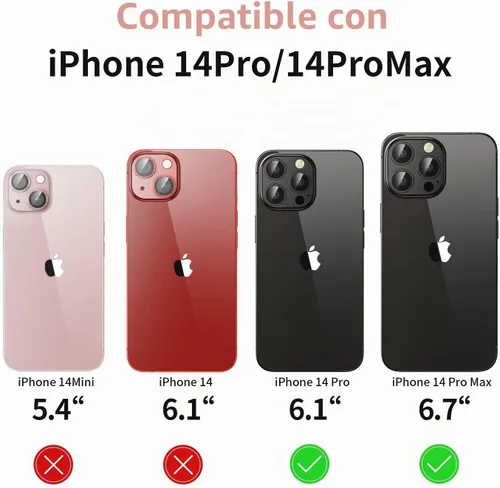 Vista 6 de Protector de lente de cámara para iPhone 14 Pro / iPhone 14 Pro Max, cubierta de cámara de aleación de metal con accesorios de protector de pantalla
