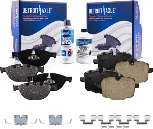 Vista 78 de Detroit Axle - Pastillas de freno para Ford F-150 99-03, 02 Lincoln Blackwood, Pastillas de freno de cerámica delanteras y traseras con repuesto
